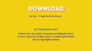 Joe Soto – People Patterns Mastery – Free Download Courses