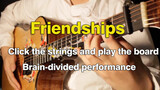 Memainkan Friendships dengan gitar akustik