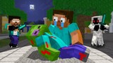 Monster School : Poor Baby Zombie Life in Bad Family (Sad story) - Happy ending Minecraft Animation