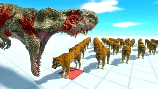 HOW MANY TIGERS NEED TO TAKE DOWN A T-REX