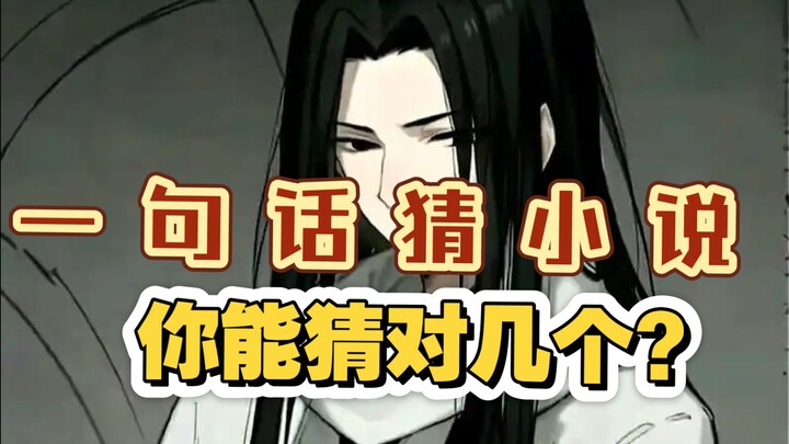 只说一句话，猜出小说的名字，答对五个以上才是真正的老书虫