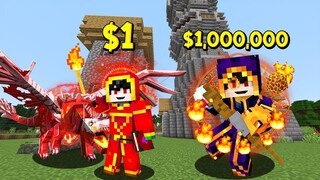 ถ้าเกิดว่า!! พ่อมด คนรวย $1,000,000 เหรียญ VS พ่อมด คนจน $1 เหรียญ - (Minecraft)