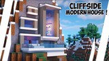 Cara Membuat Rumah Modern di Sisi Tebing ! [ Cliffside ] || Minecraft Modern Pt.29