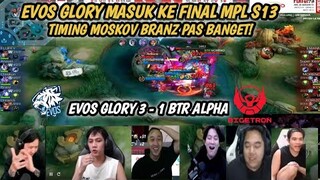 EVOS GLORY LOLOS KE FINAL! BRANZ GILA! REAKSI STREAMER MOBILE LEGEND EVOS GLORY MASUK FINAL MPL S13