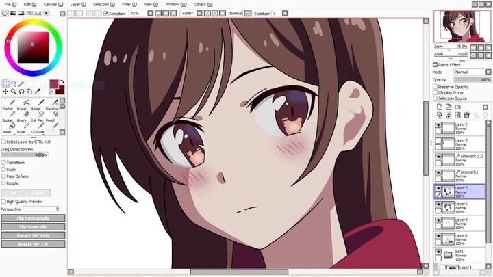 Drawing Chizuru Yuzuhara - Kanojo Okarishimasu (Anime Drawing) Digital Version by OST ANIME ID