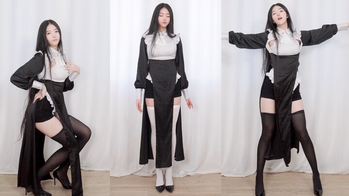 Black and white silk together! nun cos