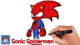 Cara Menggambar Sonic Spiderman dengan Mudah
