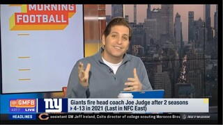 GMFB | Peter Schrager STRONG REACT to Giants fire Head Coach Joe Judge after dismal two-year stint