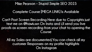 Mike Pearson Course Stupid Simple SEO 2023 download