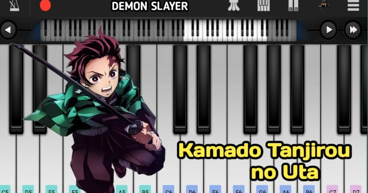 Demon Slayer - Kimetsu no Yaiba Eps 19 - Kamado Tanjirou no Uta - Piano Mobile Tutorial - Bstation