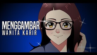 menggambar wanita karir 2