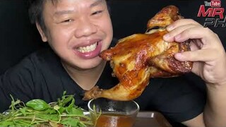 ไก่อบฟางVSส้มตำแซ่บๆ 구운 치킨 오렌지 스프, 매운 태국 음식으로 구운 치킨 mukbang