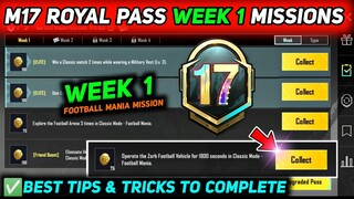 M17 ROYAL PASS WEEK 1 MISSION 🔥 PUBG WEEK 1 MISSION EXPLAIN 🔥 C3S9 BGMI & PUBG M17 WEEK 1 MISSIONS