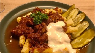 🇭🇺Goulash recipe ( Hungarian food ) | Tortiglioni mit Gulasch |  วิธีทำกูลาช soup