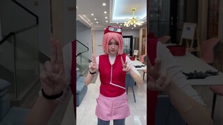 爱心有这么难比吗#cosplay #naruto #sakura#Harley Quinn