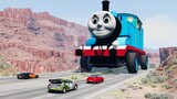 Giant Thomas the Tank Engine vs Cars | BeamNG.Drive