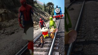 GTA V: FRANKLIN SAVING CARTOONS FROM THOMAS THE TRAIN #shorts