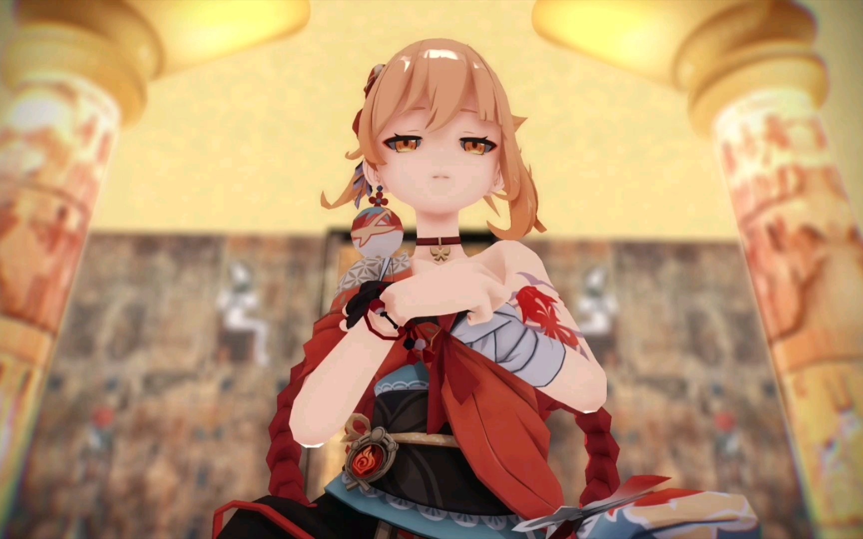 MMD][3D] Yoimiya in Genshi Impact Dancing in Egyptian Music - BiliBili