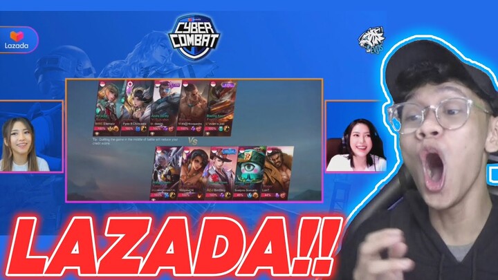 REACTION MOBILE LEGENDS LAZADA CYBER COMBAT DAY 2 !!!!