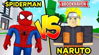 LA TEAM SPIDER MAN VS TEAM NARUTO ! BROOKHAVEN RP