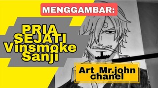 Menggambar: Vinsmoke Sanji(Si kaki hitam)!!!