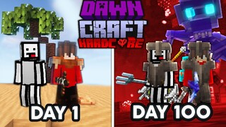 We Survived 100 Days In DAWNCRAFT in Hardcore Minecraft... (duos)