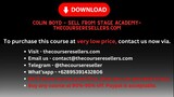 Colin Boyd – Sell From Stage Academy - Thecourseresellers.com