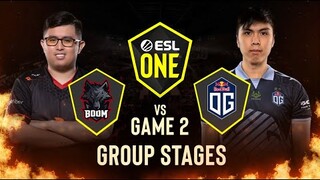 Game 2: OG vs Boom Esports | ESL One Stockholm | May 18, 2022