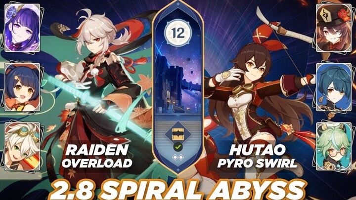 Genshin Impact 2.8 Spiral Abyss ชั้น 12 *รีเซ็ตใหม่ - Raiden Overload / Hutao Pyro Swirl ft Amber