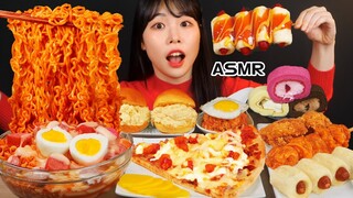 ASMR MUKBANG| 편의점 직접 만든 불닭 떡볶이 양념치킨 김밥 먹방 & 레시피 FRIED CHICKEN AND Tteokbokki EATING