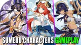 Genshin Impact Sumeru Characters Gameplay Showcase | CYNO, NILOU, CANDACE