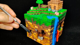 DIY สร้าง MINECRAFT ด้วยสี่เหลี่ยม 4000 ชิ้น