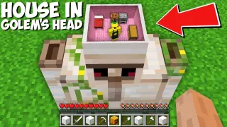 Why did I HIDE AND BUILD A HOUSE IN THE GOLEM'S HEAD in Minecraft ? SECRET HOUSE !