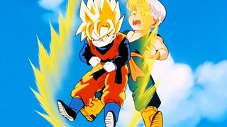 Goten awakens SSJ power causing Trunks to drop blood pressure, Goten vs Trunks