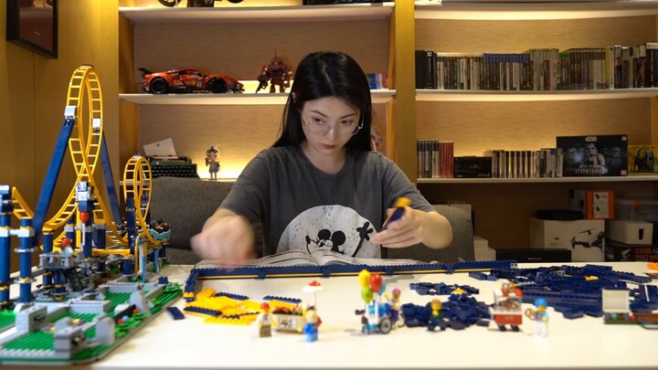 [Round Face Builds Lego] [Part 1] The Lego roller coaster is so awesome~ It instantly brought me bac