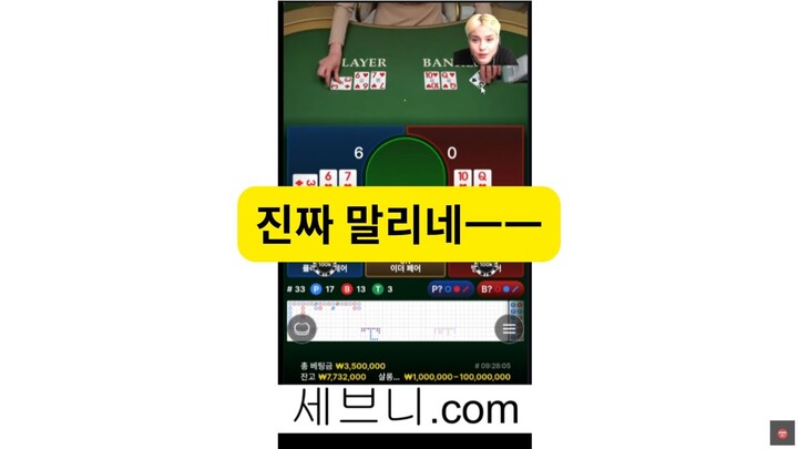 [바카라 실시간] 바카라 세븐 1부  #바카라 #바카라실시간