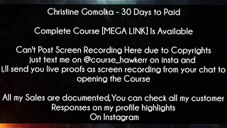 Christine Gomolka Course 30 Days to Paid Download