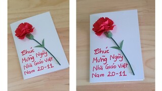 LÀM THIỆP HOA TẶNG CÔ 20/11