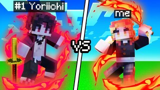 Fighting The NUMBER 1 Demon Slayer YORIICHI in Minecraft Demon Slayer Mod