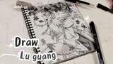 Drawing Lu Guang📷//Link Click//Black and white 🤍