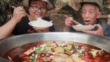 [Makanan]|Darah Bebek+Udang Dimasak Kuah Mala ala Sichuan