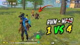 AWM Solo vs Squad i meet Free Fire Couple Gameplay - Garena Free Fire