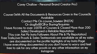 Corey Challow – Personal Brand Creator Pro Course Download