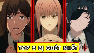 TOP 5 NHÂN VẬT BỊ GHÉT TRONG CHAINSAW MAN. Cô Bé Kobeni. Himeno. Lão Fujimoto. Makima. Quỷ Ma