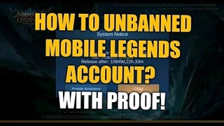 HOW TO UNBANNED MOBILE LEGENDS ACCOUNT? (WITH PROOF!)