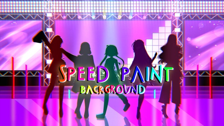 proses pembuatan background konser! SPEED PAINT ART~