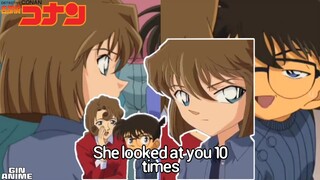 Yukiko tells Conan that Haibara stared at him 10 times | [Conan x Ai]