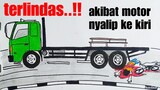 Kecelakaan Akibat Motor Nyalip Mobil Truk Ke Kiri | Menggambar Mobil Truk Tutorial Indonesia