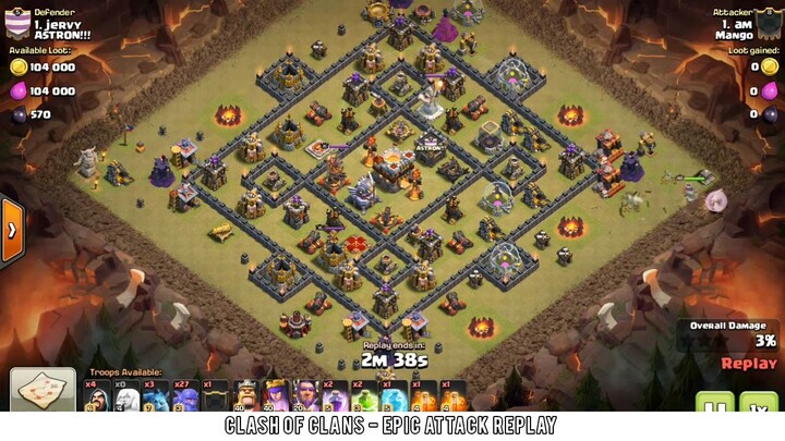 EPIC CLAN WAR ATTACK REPLAY | Clash of Clan