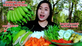 MUKBANG LALAPAN PISANG MENTAH JENGKOL MENTAH LALAPAN MENTAH SAMBAL TERASI#mukbanglalapanmentah